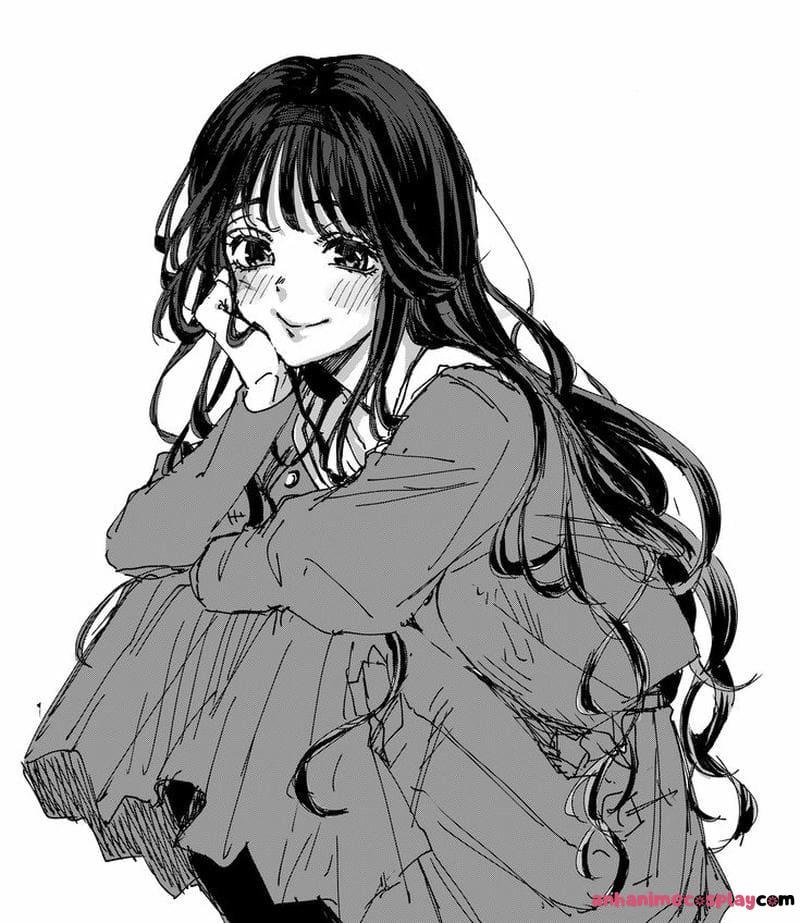 ảnh anime nữ trắng đen chất lượng cao